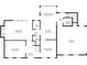 A detailed floor plan of the main level showcasing the layout of the kitchen, living room, and garage at 4605 Tims Pl, Snellville, GA 30039