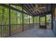 Relaxing screened porch with ceiling fan and wooded views at 5400 Mill Run Dr, Marietta, GA 30068