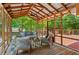 Relaxing screened porch with comfortable seating, ceiling fan, and scenic backyard views at 1734 8Th St, Atlanta, GA 30341
