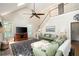 Open living room with vaulted ceiling, hardwood floors, a staircase and comfortable furnishings at 3361 Woodington Se Ct, Marietta, GA 30067