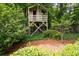 Treehouse nestled in a lush, green backyard, offering a whimsical retreat at 3361 Woodington Se Ct, Marietta, GA 30067