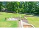Beautiful backyard with a retaining wall, garden beds, and plenty of space for gardening and outdoor enjoyment at 9701 Buice Rd, Alpharetta, GA 30022