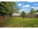 A spacious backyard featuring a lush lawn, framed by a wooden privacy fence at 507 Hillcrest Cross Rd, Canton, GA 30115