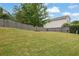 Expansive backyard featuring a lush lawn, mature trees, and a privacy fence at 507 Hillcrest Cross Rd, Canton, GA 30115