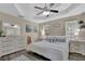 Inviting main bedroom with a tray ceiling, neutral colors, and ample natural light at 507 Hillcrest Cross Rd, Canton, GA 30115