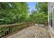 Wood patio overlooking lush backyard with privacy at 1036 Grant Park Rd, Decatur, GA 30033