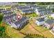 Stunning aerial view showcasing the layout of the community and ample green space at 996 Layton Dr, Buford, GA 30518