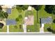 Aerial view of the property showcasing the home's layout and surrounding yard at 4065 Old Austell Rd, Powder Springs, GA 30127