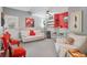Inviting living room features a stylish bar, comfortable seating, and vibrant décor at 7523 Kimberly Lynn Ct, Lithonia, GA 30058
