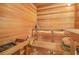 Relaxing sauna featuring natural wood finishes and built-in seating at 7523 Kimberly Lynn Ct, Lithonia, GA 30058