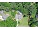 The property and its neighborhood from above, surrounded by mature trees at 125 Foxridge Rd, Atlanta, GA 30327