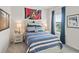 Bedroom with soccer-themed decor, including an Atlanta United flag at 383 Morgan Rd, Carrollton, GA 30116