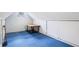Unique attic space with blue carpet and access to under-eaves storage at 4038 Sharon Woods Dr, Powder Springs, GA 30127