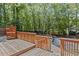 Spacious backyard deck overlooking the wooded area at 4038 Sharon Woods Dr, Powder Springs, GA 30127