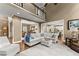 Open floor plan with a view into the living room and dining area from the second story at 4955 Winding Rose Dr, Suwanee, GA 30024