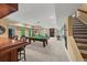 Finished basement with a pool table, bar area, and recreational space, perfect for entertaining and relaxing at 7025 Kettering Ln, Suwanee, GA 30024
