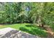 Lush backyard with mature trees and well-maintained lawn, offering privacy and a serene outdoor space at 3170 Bellgreen Way, Decatur, GA 30032