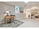 Finished basement featuring carpeted floors, two windows, and a seating area at 2786 Overlook Ne Dr, Atlanta, GA 30345
