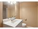 Neutral bathroom featuring a single sink vanity and a shower-tub combination at 5059 Belair Bluff Se Ct, Smyrna, GA 30126