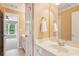 Bathroom with stone floors and a wide vanity at 5059 Belair Bluff Se Ct, Smyrna, GA 30126