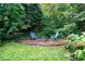 Relaxing backyard firepit area with seating, surrounded by mature trees and greenery at 1359 Scott Blvd, Decatur, GA 30030
