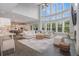 Spacious living room with large windows, fireplace, and open floor plan to the modern kitchen at 1865 Henley Way, Alpharetta, GA 30009