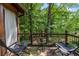 Outdoor deck features comfortable seating area with two chairs and a small table for relaxation and conversation at 7875 Robin Rd, Cumming, GA 30041