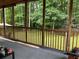 View of a covered back porch overlooking a wooded backyard, perfect for enjoying nature and outdoor relaxation at 170 Beatrice St, Dallas, GA 30157