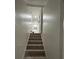 A view of a carpeted staircase leading up to a hallway with white walls at 170 Beatrice St, Dallas, GA 30157