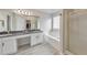 Bathroom with double sinks, granite counters, and a separate shower at 3816 Harris Nw Blvd, Kennesaw, GA 30144
