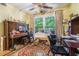 Cozy office space with a piano, a large window overlooking greenery, and soft lighting at 2505 Northlake Court Northeast, Atlanta, GA 30345