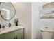 Stylish powder room featuring an elegant mirror and modern fixtures at 683 Terry Se St, Atlanta, GA 30315