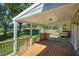 Covered porch provides a peaceful view of the sprawling green backyard at 11 Trotters Ne Walk, Cartersville, GA 30121