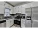 Modern kitchen with stainless steel appliances, sleek countertops, and white cabinetry at 200 Mona Ct, Lawrenceville, GA 30044