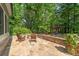 Charming backyard featuring a stone patio, fire pit, and a hammock for outdoor relaxation at 1323 Frey Lake Ct, Kennesaw, GA 30144