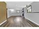 Finished basement with cozy fireplace and wood floors at 3429 Timbercreek Dr, Lawrenceville, GA 30044