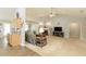 Open floor plan with views from the kitchen into the living area and fireplace at 175 Prince Ct, Hiram, GA 30141