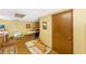 Unfinished basement area with a closet, yellow walls, and patterned carpet, offering potential for customization at 701 Rosedale Se Dr, Smyrna, GA 30082