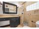Bathroom featuring dark vanity, glass shower, and modern fixtures at 2983 Crosswycke Forest Dr, Brookhaven, GA 30319