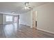 Open concept living room with hardwood floors and recessed lighting at 87 Davis Mill Ct, Lawrenceville, GA 30044