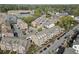 Aerial view of the townhome community near schools, showing meticulous landscaping at 310 Rose Garden Ln, Alpharetta, GA 30009