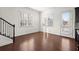 Dining area with hardwood floors, and access to a patio at 310 Rose Garden Ln, Alpharetta, GA 30009
