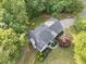 Aerial shot of the house with well-maintained landscaping and a private driveway at 1801 Summerview Ct, Woodstock, GA 30189