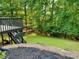 Backyard view of wooden deck with access to a big level yard with wooded backdrop at 1801 Summerview Ct, Woodstock, GA 30189
