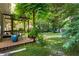 Inviting covered porch featuring a dining area overlooking the expansive, well-manicured backyard at 1071 Standard Ne Dr, Brookhaven, GA 30319
