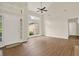 Inviting living room with high ceilings and wood floors at 507 Huntgate Rd, Woodstock, GA 30189