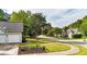 Street view of a well-maintained neighborhood with manicured lawns and sidewalks at 507 Huntgate Rd, Woodstock, GA 30189