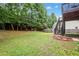 Serene backyard with play area and mature trees at 3980 Suwanee Place Dr, Suwanee, GA 30024