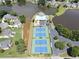 Overhead view of the pool, tennis courts, lake and neighborhood, illustrating a vibrant community lifestyle at 4000 Longlake Dr, Duluth, GA 30097