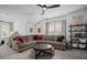 This is a large bonus room with vaulted ceilings, neutral colors and comfortable seating at 4960 Norman Ct, Cumming, GA 30040